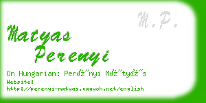 matyas perenyi business card